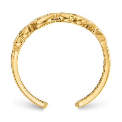 14K Open Hearts Toe Ring