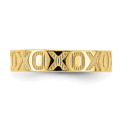 14K X and O Pattern Toe Ring