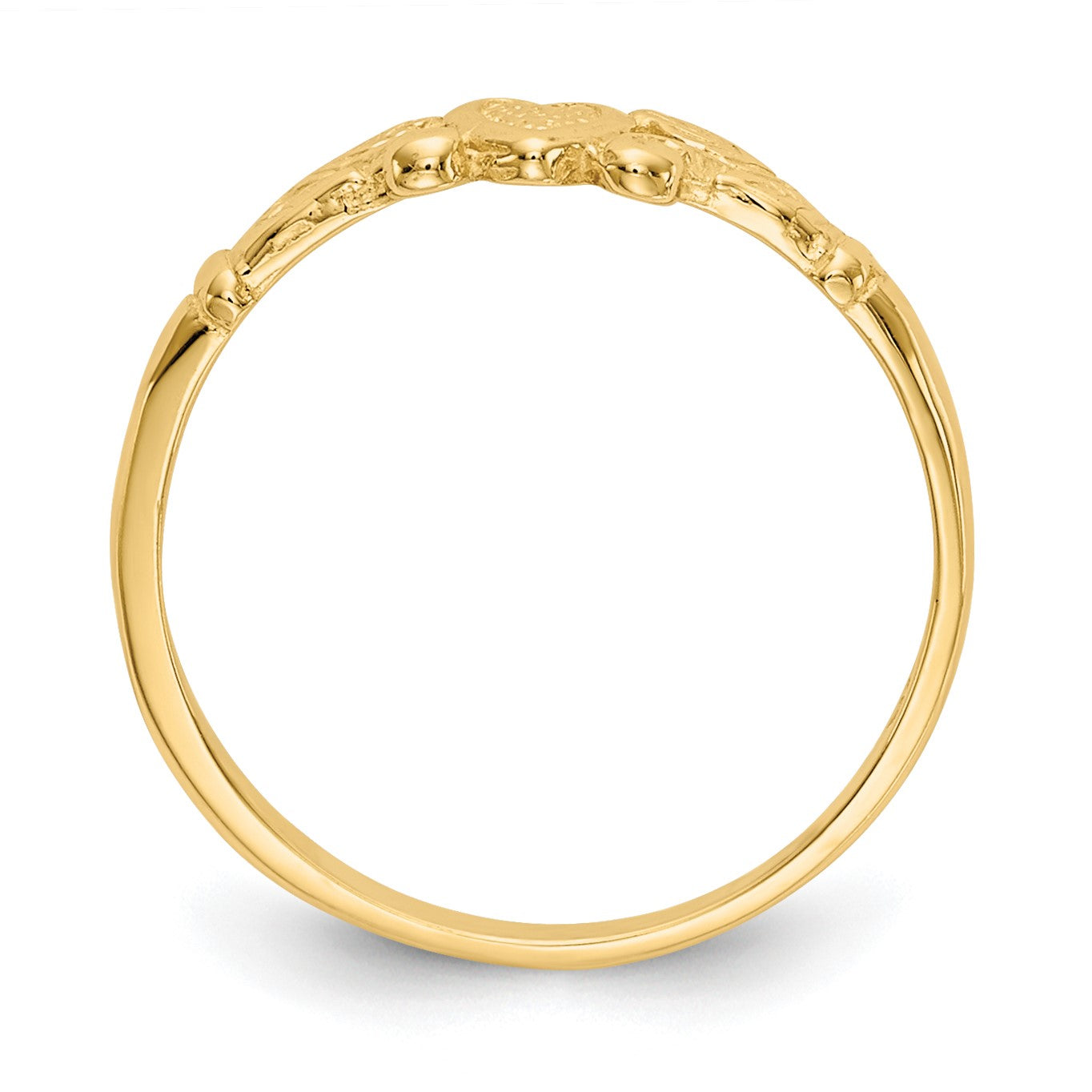 14k Textured Mini Heart Size 1 Baby / Childs Ring