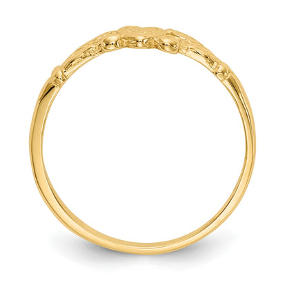14k Textured Mini Heart Size 1 Baby / Childs Ring