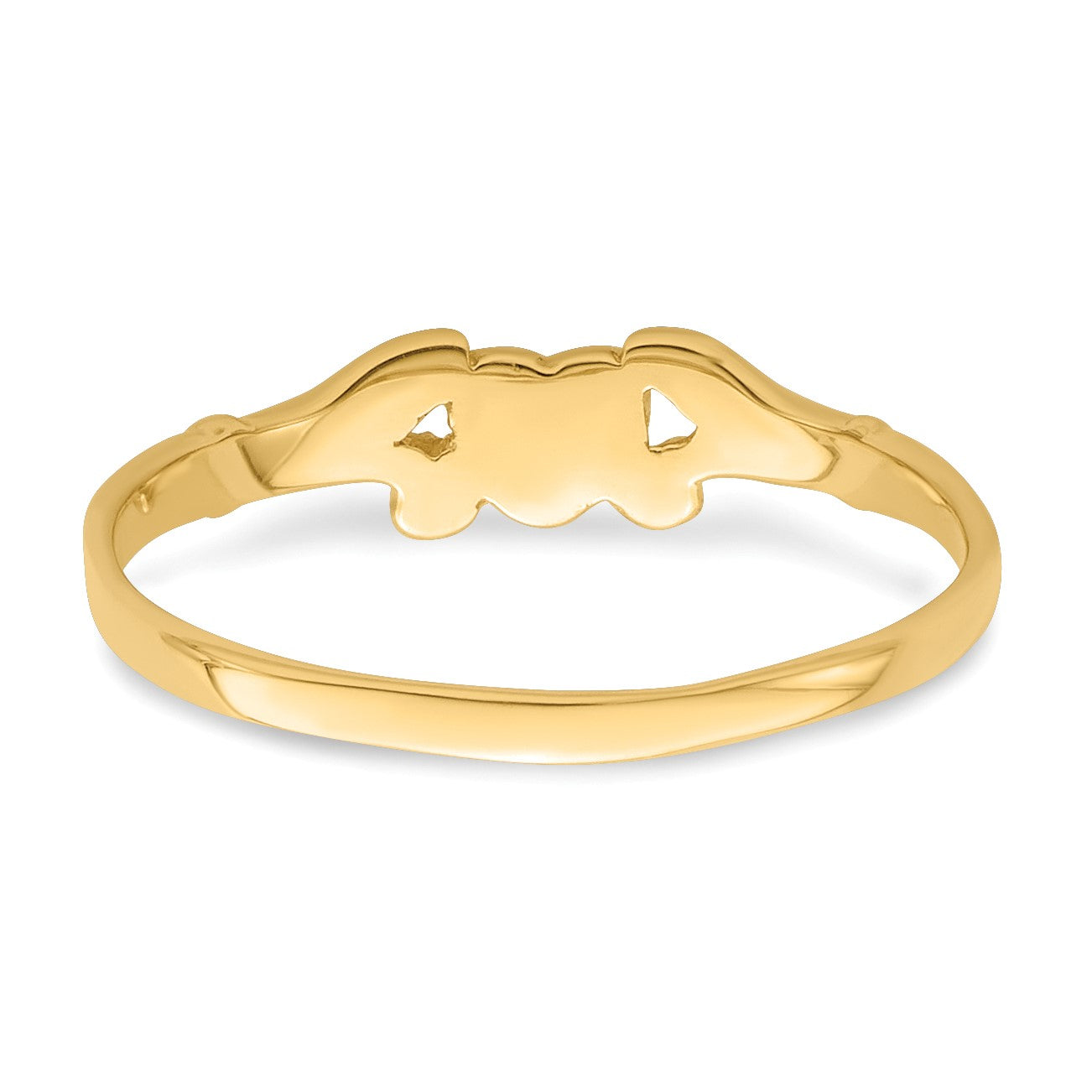 14k Textured Mini Heart Size 1 Baby / Childs Ring