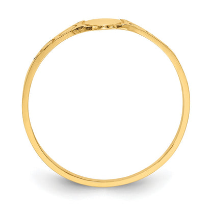 14k Polished 4.0x5.0mm Closed Back Size 3 Childs Oval Signet Ring