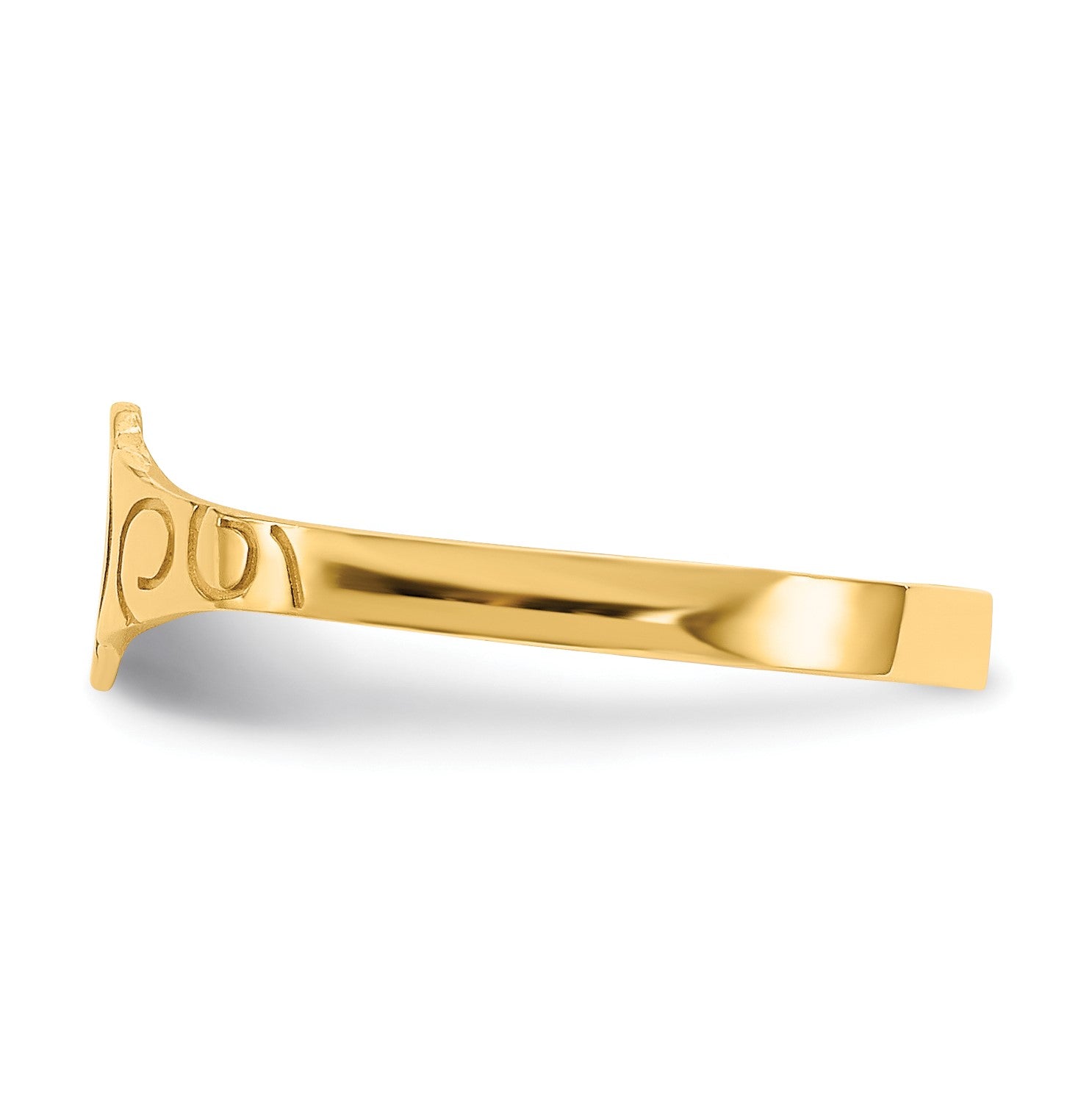 14k Polished 4.0x5.0mm Closed Back Size 3 Childs Oval Signet Ring