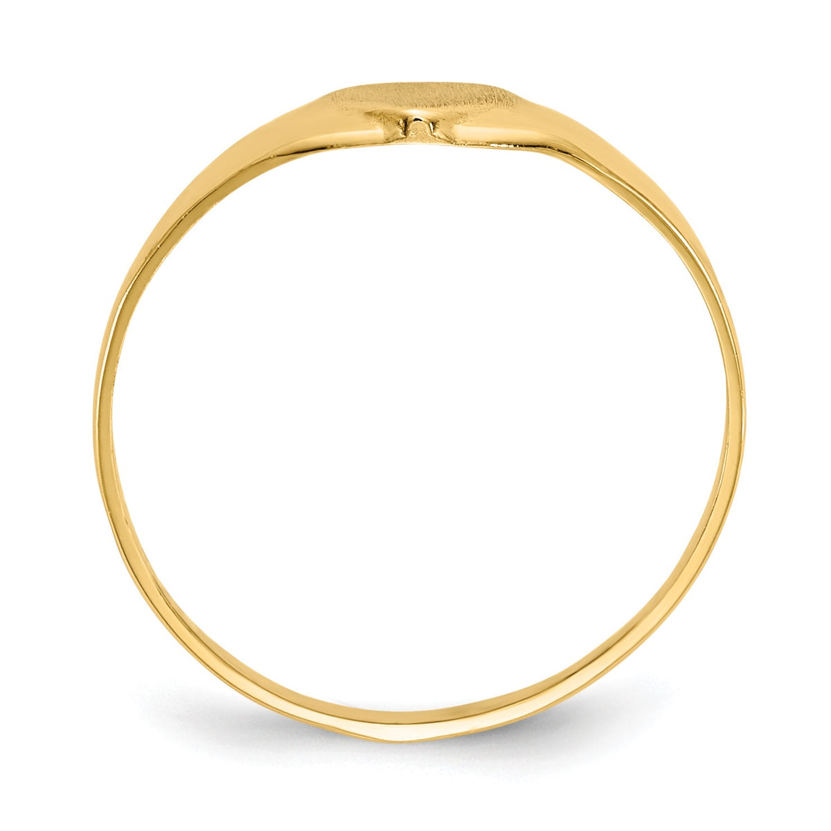 14k Satin 5.0x5.0mm Closed Back Size 3 Baby Heart Signet Ring