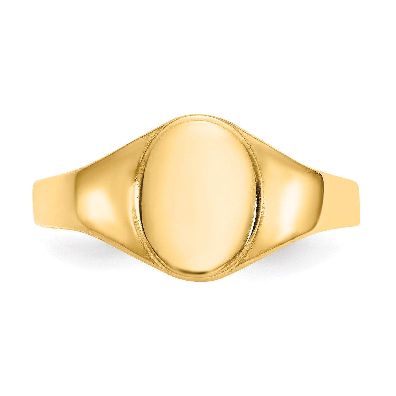 14k 5.0x6.5mm Closed Back Size 1 Baby Oval Signet Ring
