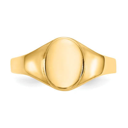 14k 5.0x6.5mm Closed Back Size 1 Baby Oval Signet Ring