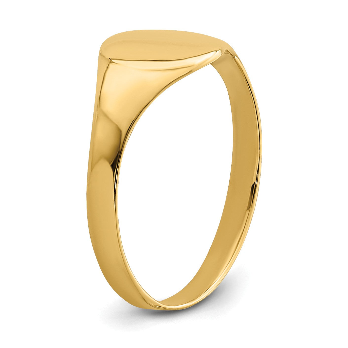 14k 5.0x6.5mm Closed Back Size 1 Baby Oval Signet Ring