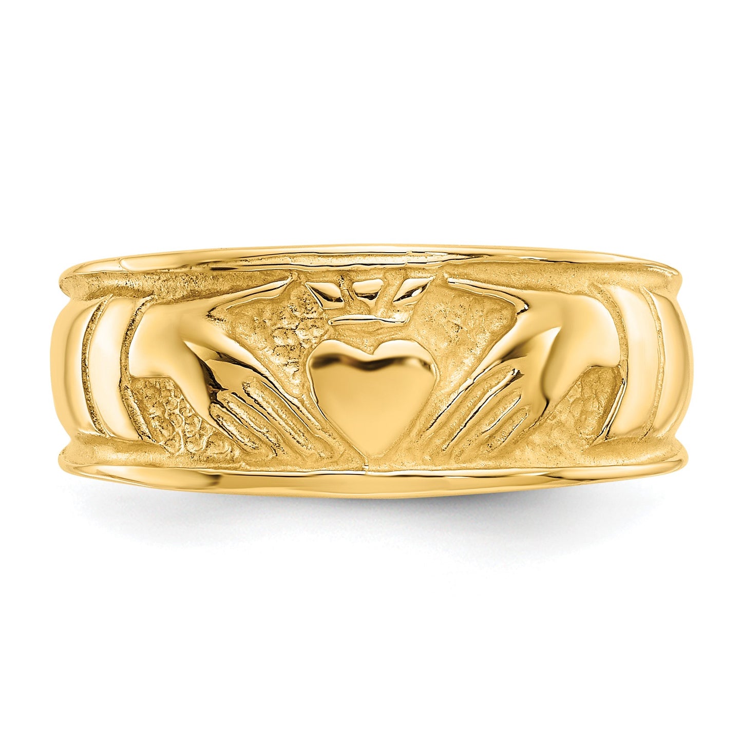 14k Ladies Polished Claddagh Band