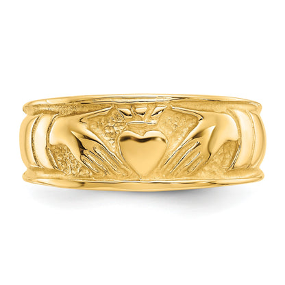 14k Ladies Polished Claddagh Band