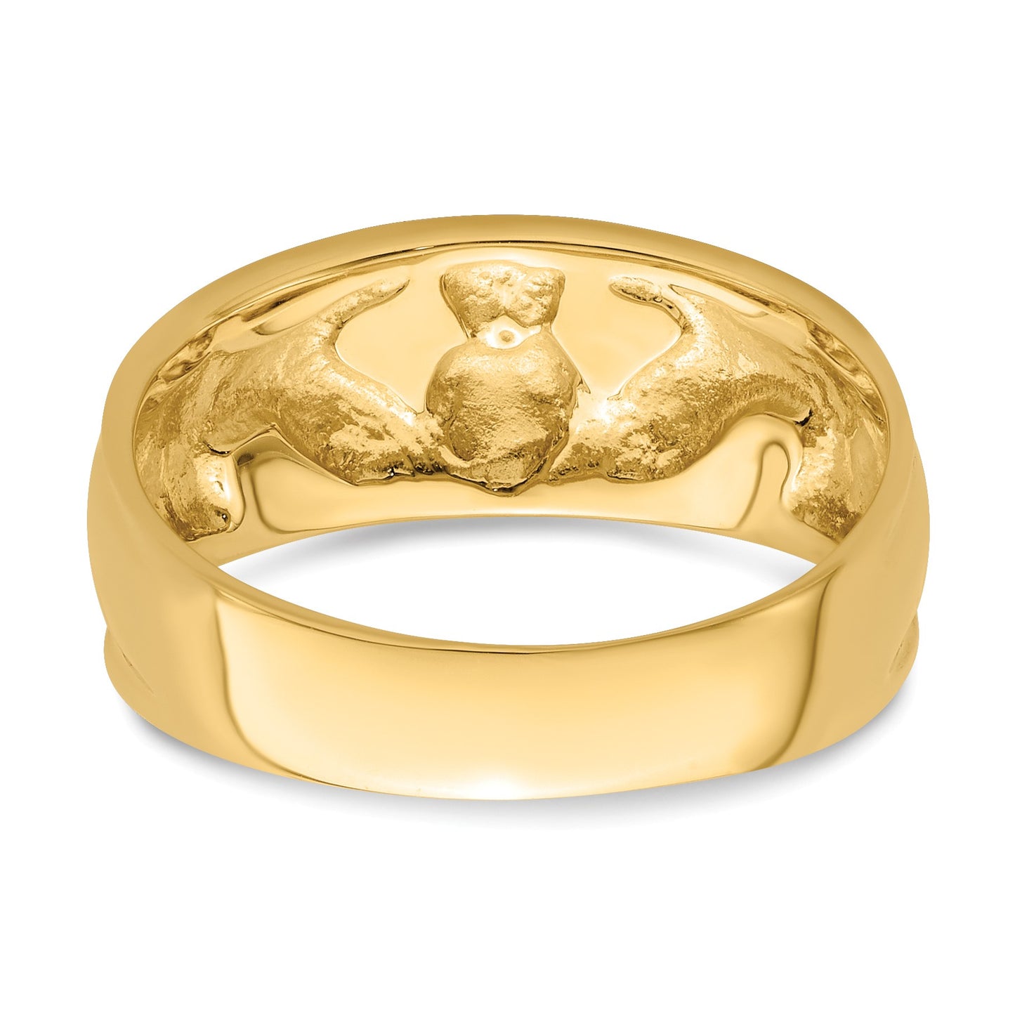 14k Ladies Polished Claddagh Band
