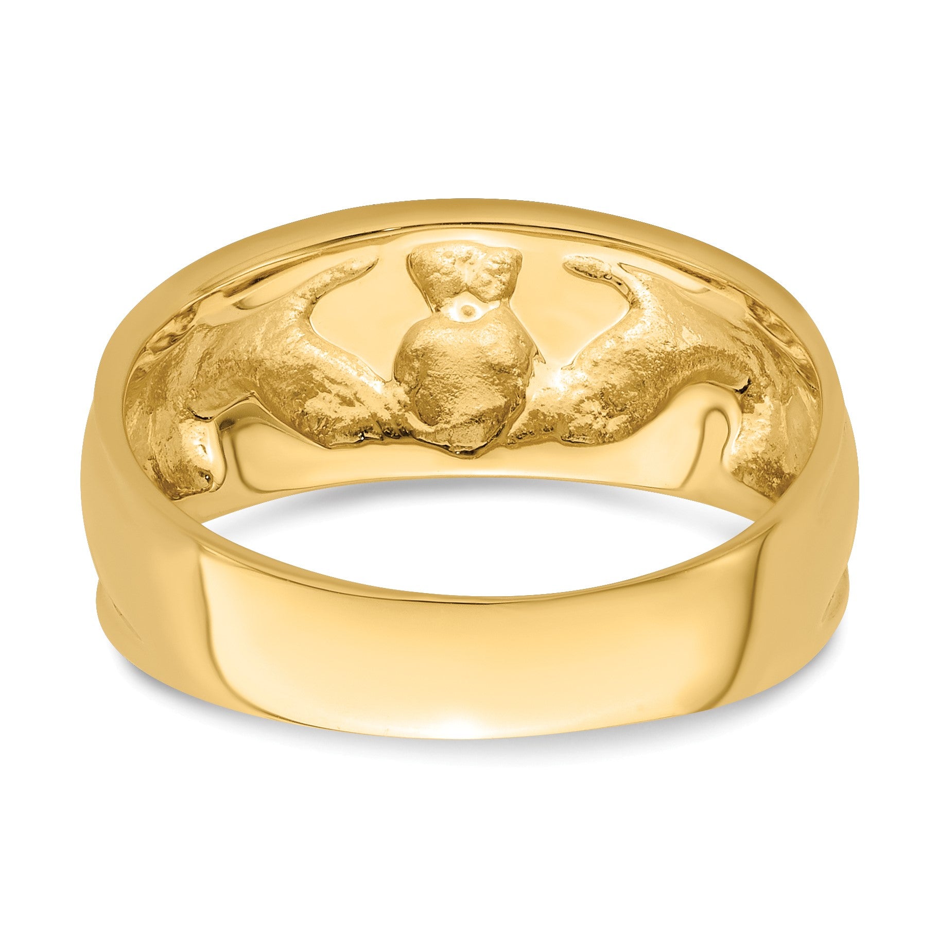 14k Ladies Polished Claddagh Band