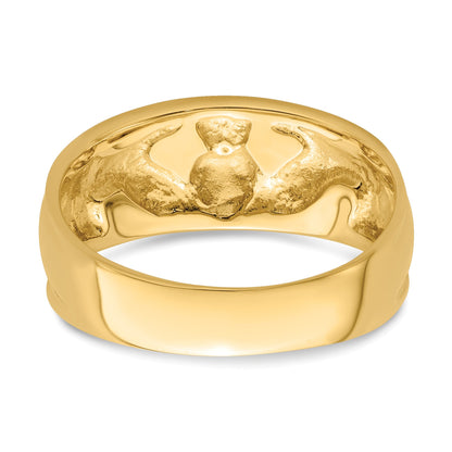 14k Ladies Polished Claddagh Band