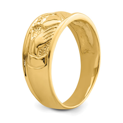 14k Ladies Polished Claddagh Band