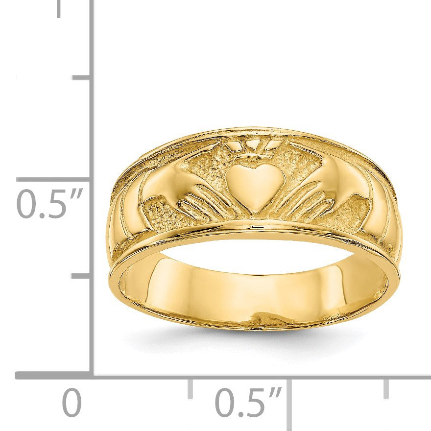 14k Ladies Polished Claddagh Band