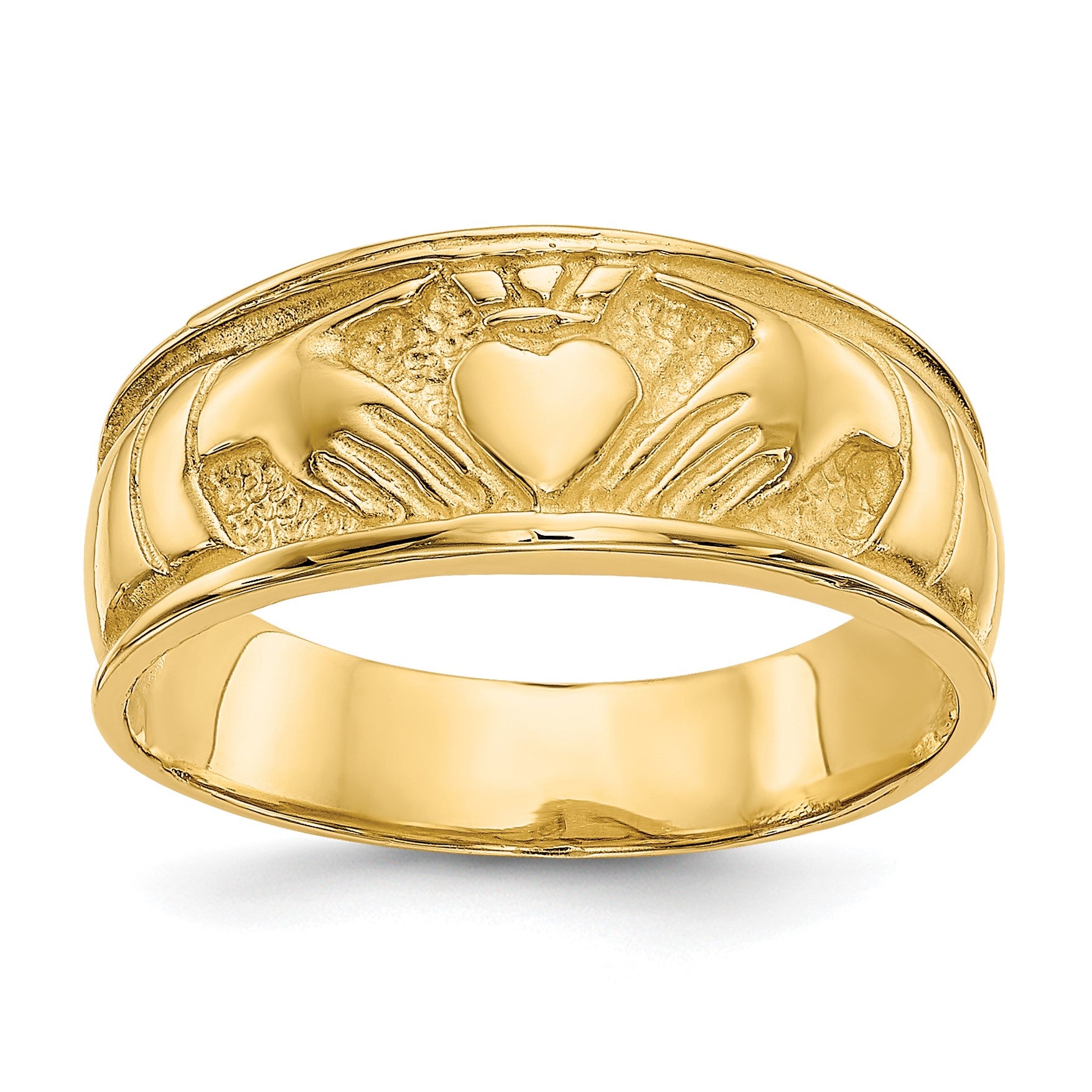 14k Ladies Polished Claddagh Band