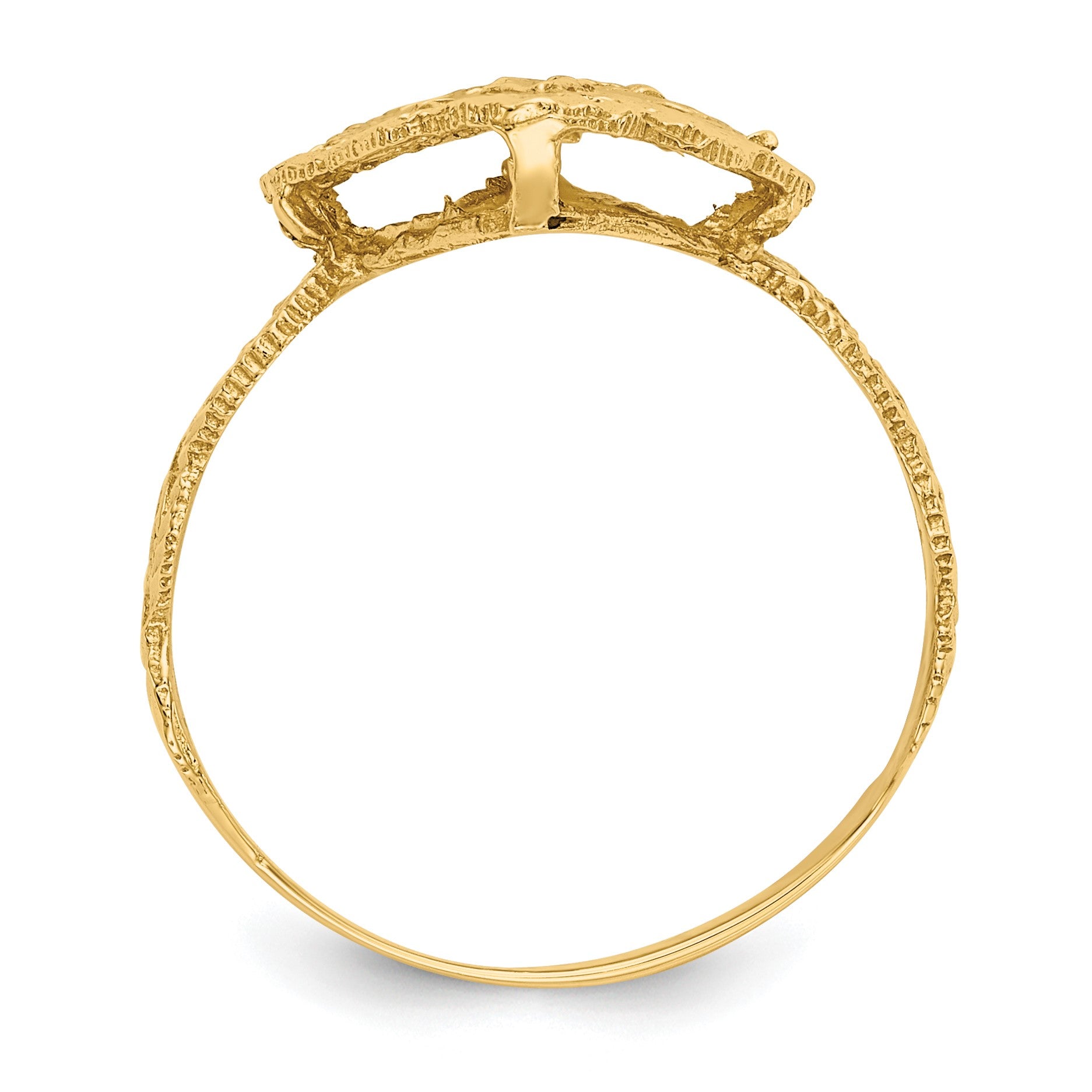 14K Diamond-cut Filigree Ring