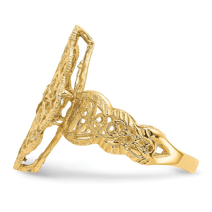 14K Diamond-cut Filigree Ring