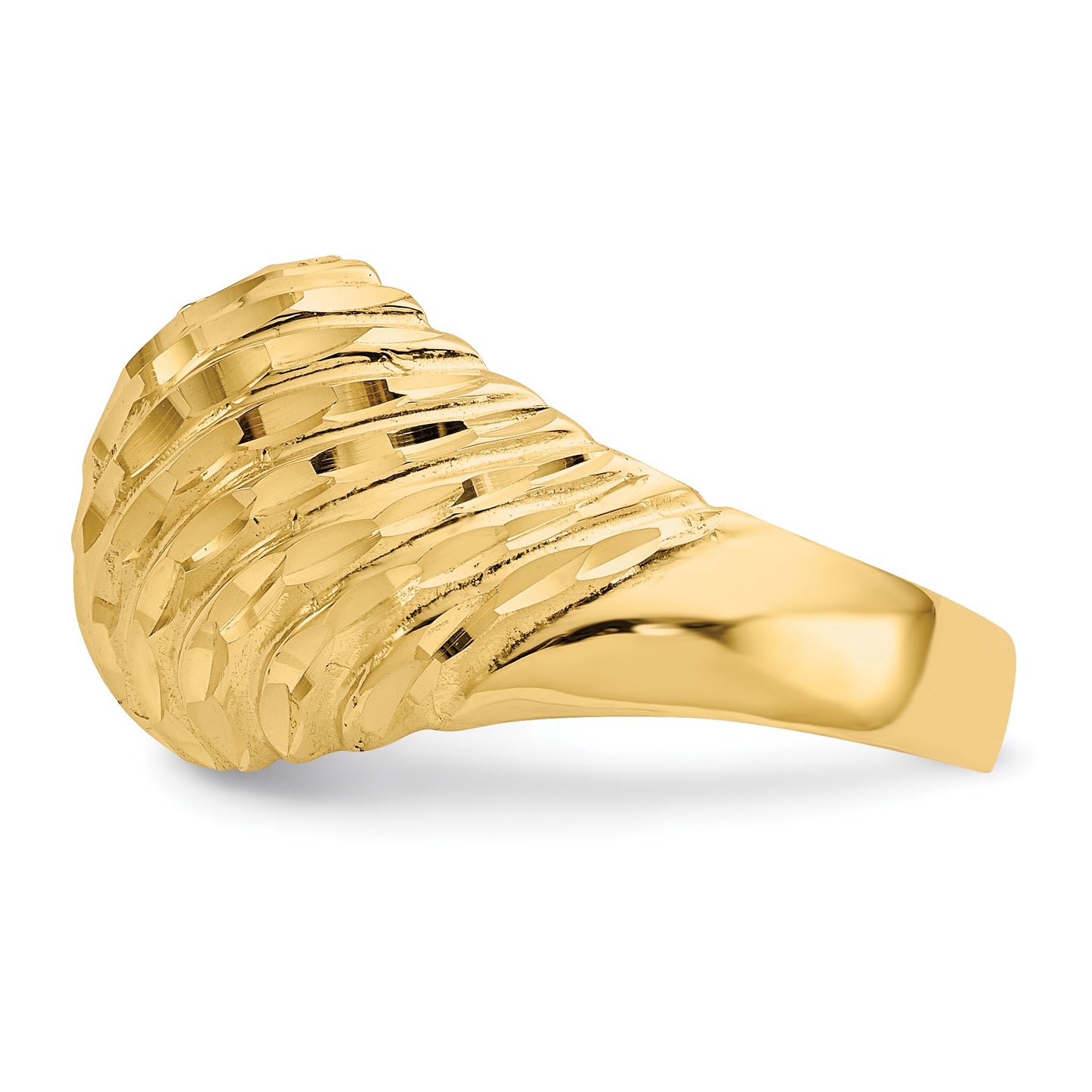 14K Diamond-cut Dome Ring