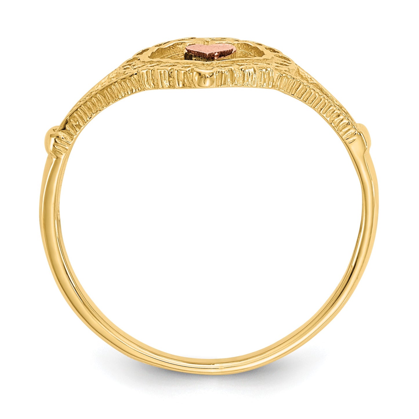 14K Two-tone Quinceanera 15 in Heart Ring
