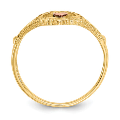 14K Two-tone Quinceanera 15 in Heart Ring