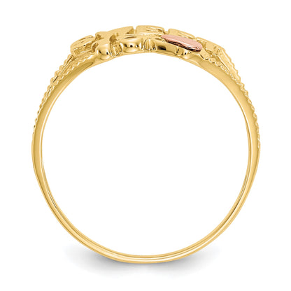 14K Two-tone Quinceanera SWEET 15 Heart Ring