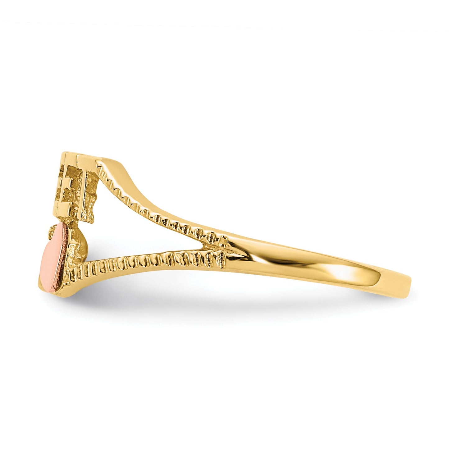 14K Two-tone Quinceanera SWEET 15 Heart Ring