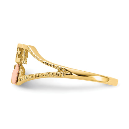 14K Two-tone Quinceanera SWEET 15 Heart Ring
