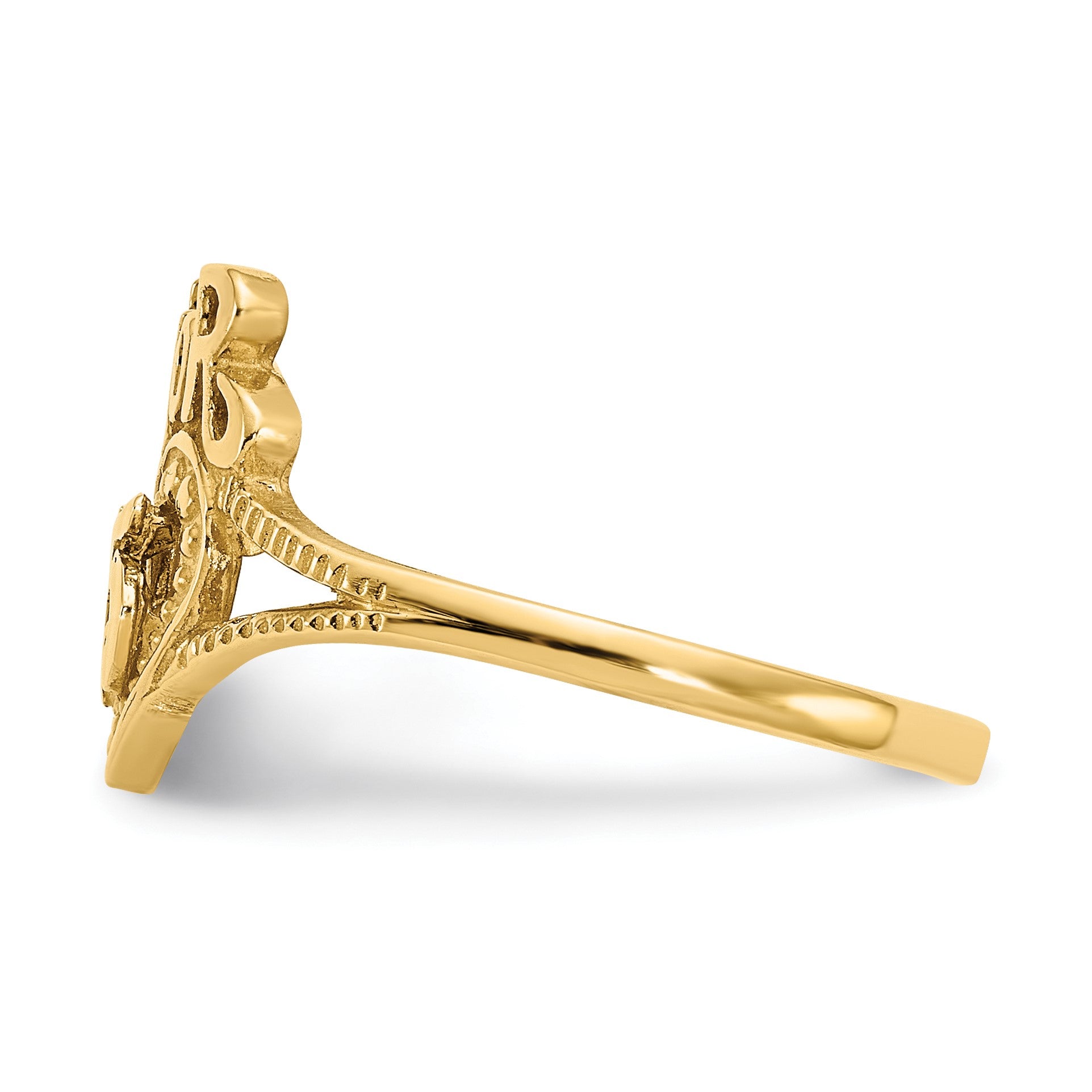 14K Quinceanera AMOR 15 Heart Ring