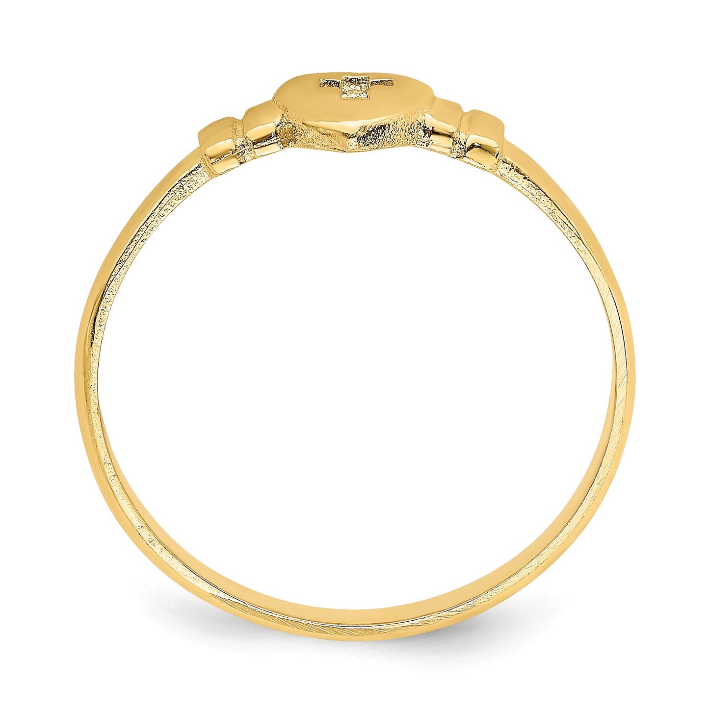 14k Heart with Cut-Out Cross Ring