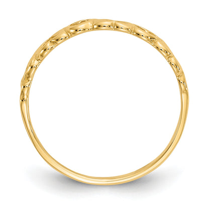 14k Polished Hearts Ring