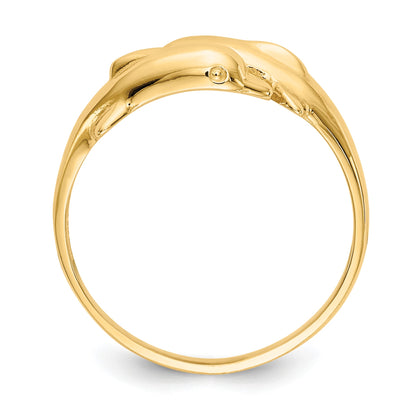 14k Double Dolphin Bypass Ring