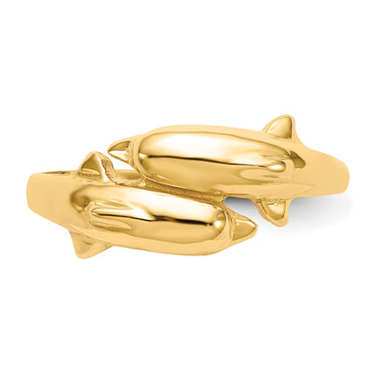 14k Double Dolphin Bypass Ring