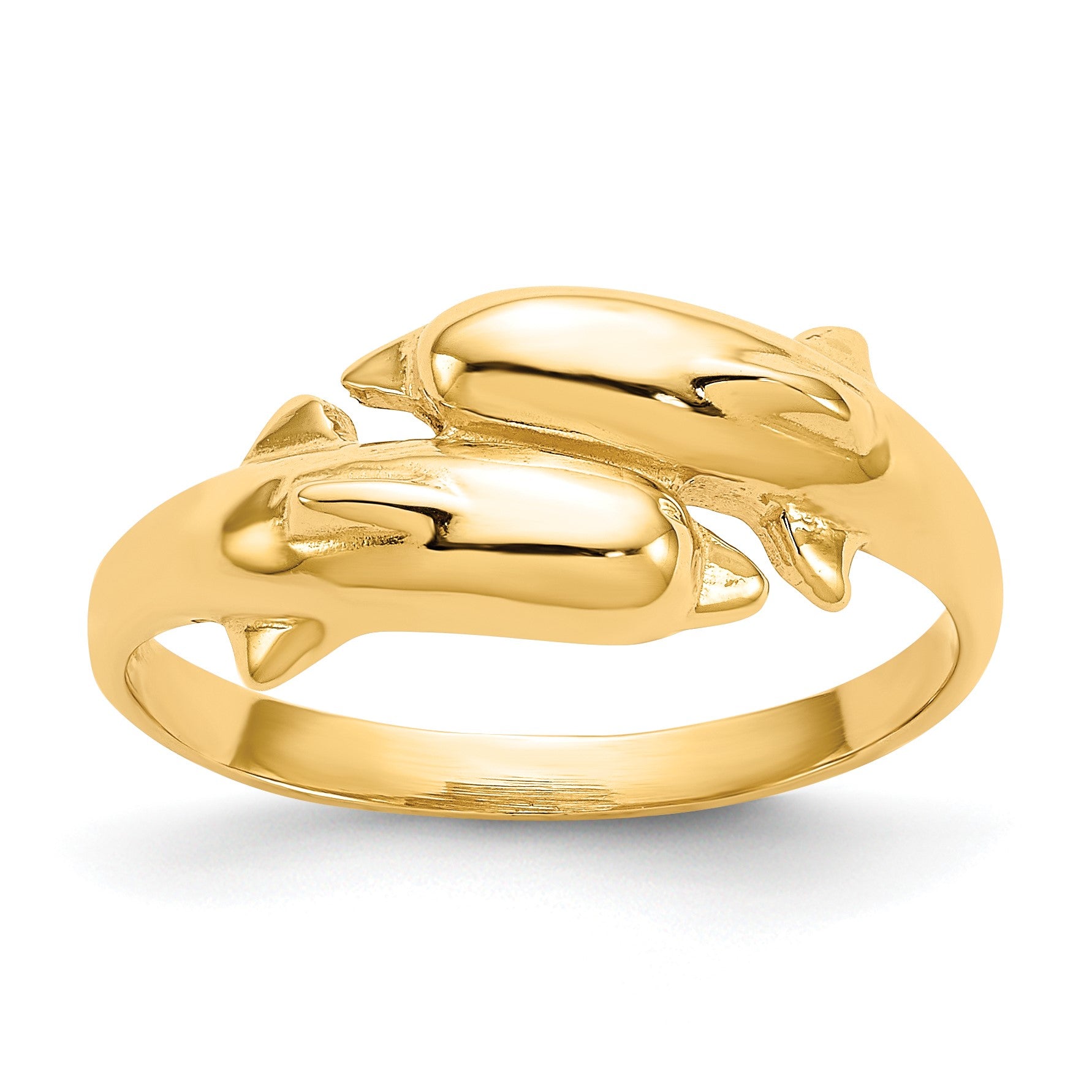14k Double Dolphin Bypass Ring