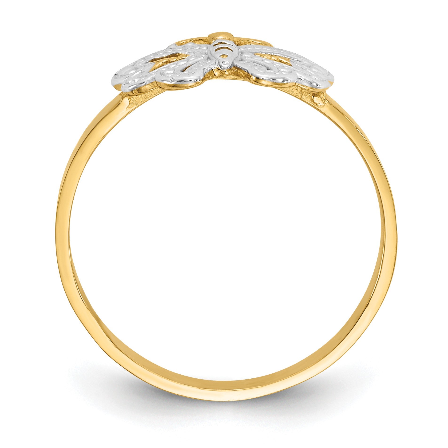 14k and White Rhodium Butterfly Ring