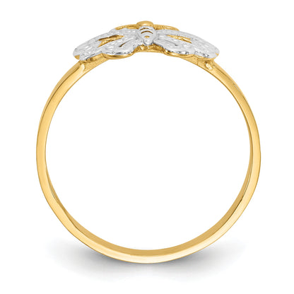 14k and White Rhodium Butterfly Ring