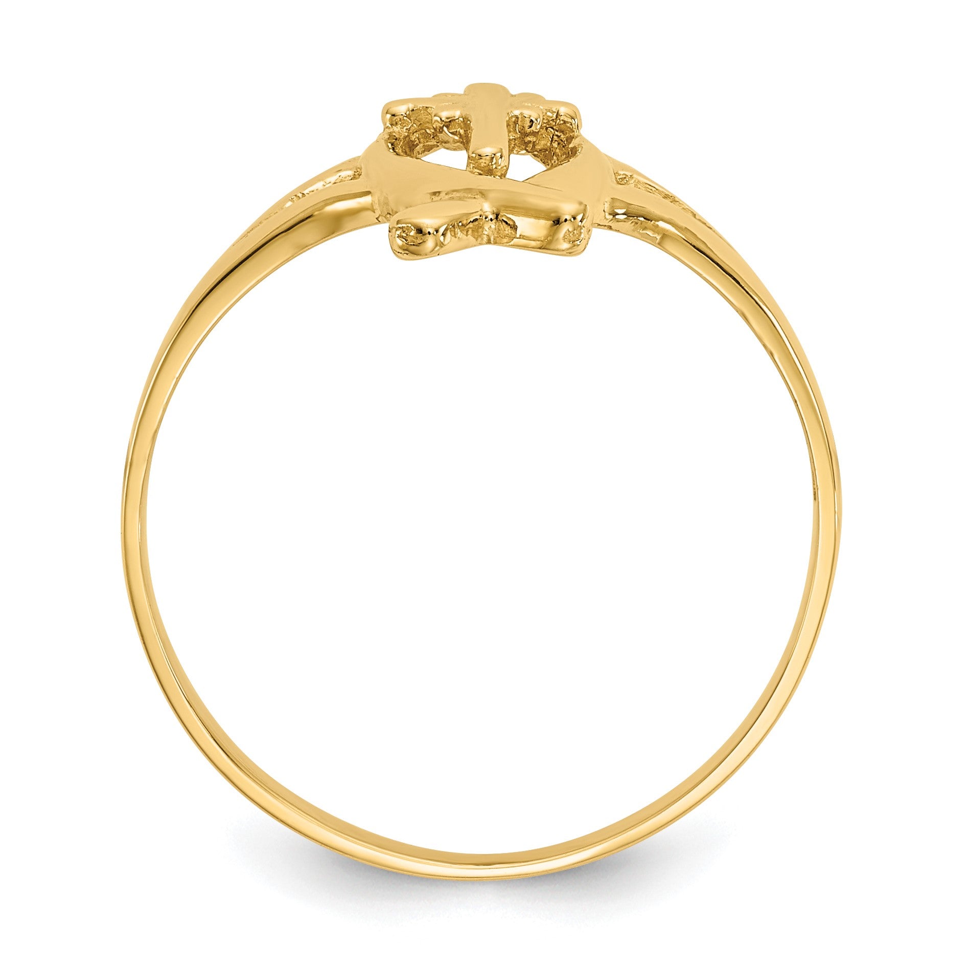 14k Ichthus with Cross Ring