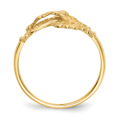 14K Diamond-cut Crucifix Ring