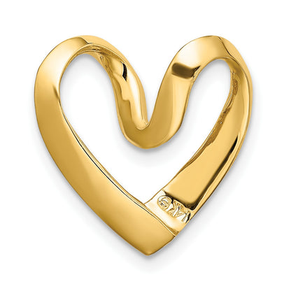 14K Polished Spiral Heart Chain Slide