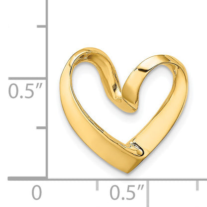 14K Polished Spiral Heart Chain Slide