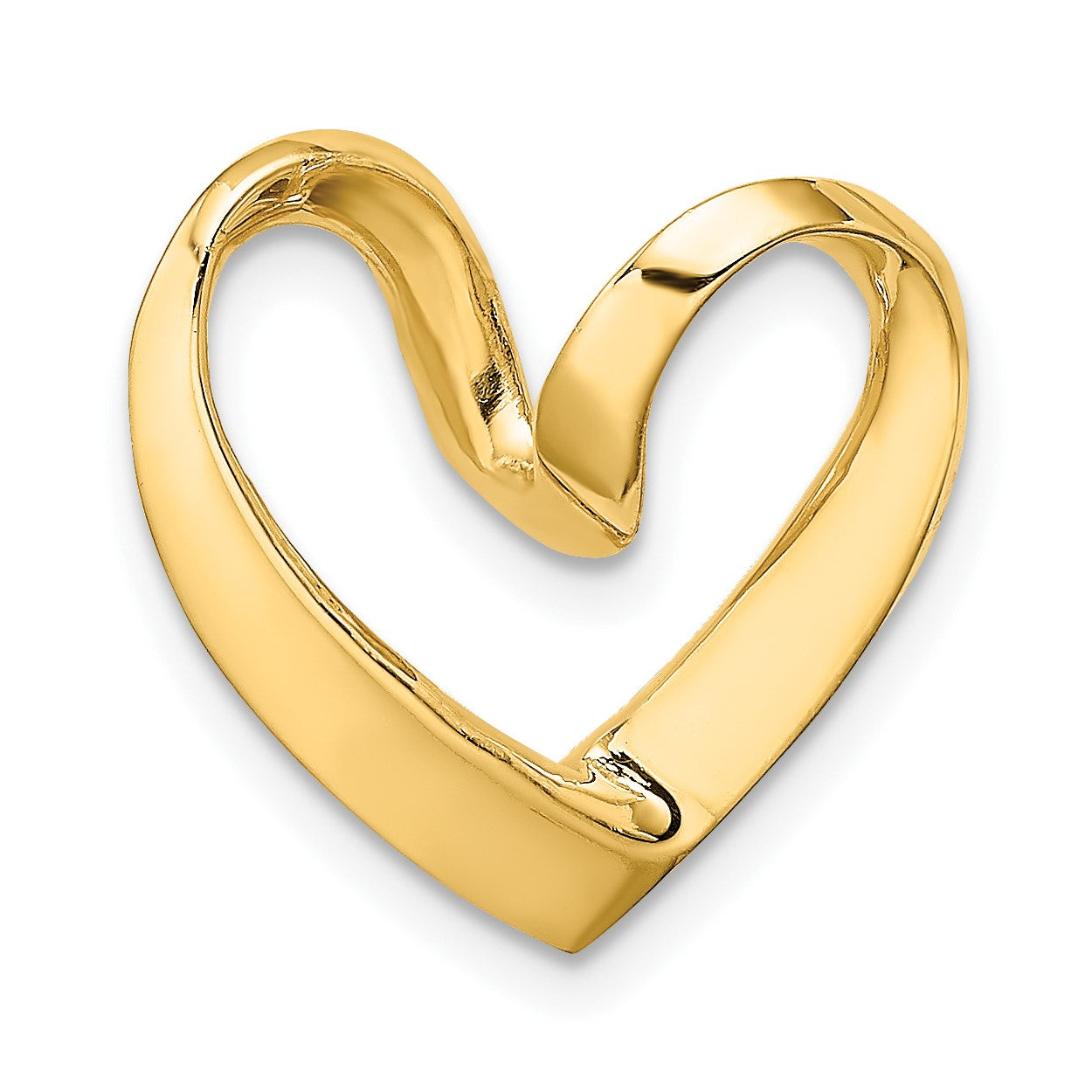 14K Polished Spiral Heart Chain Slide