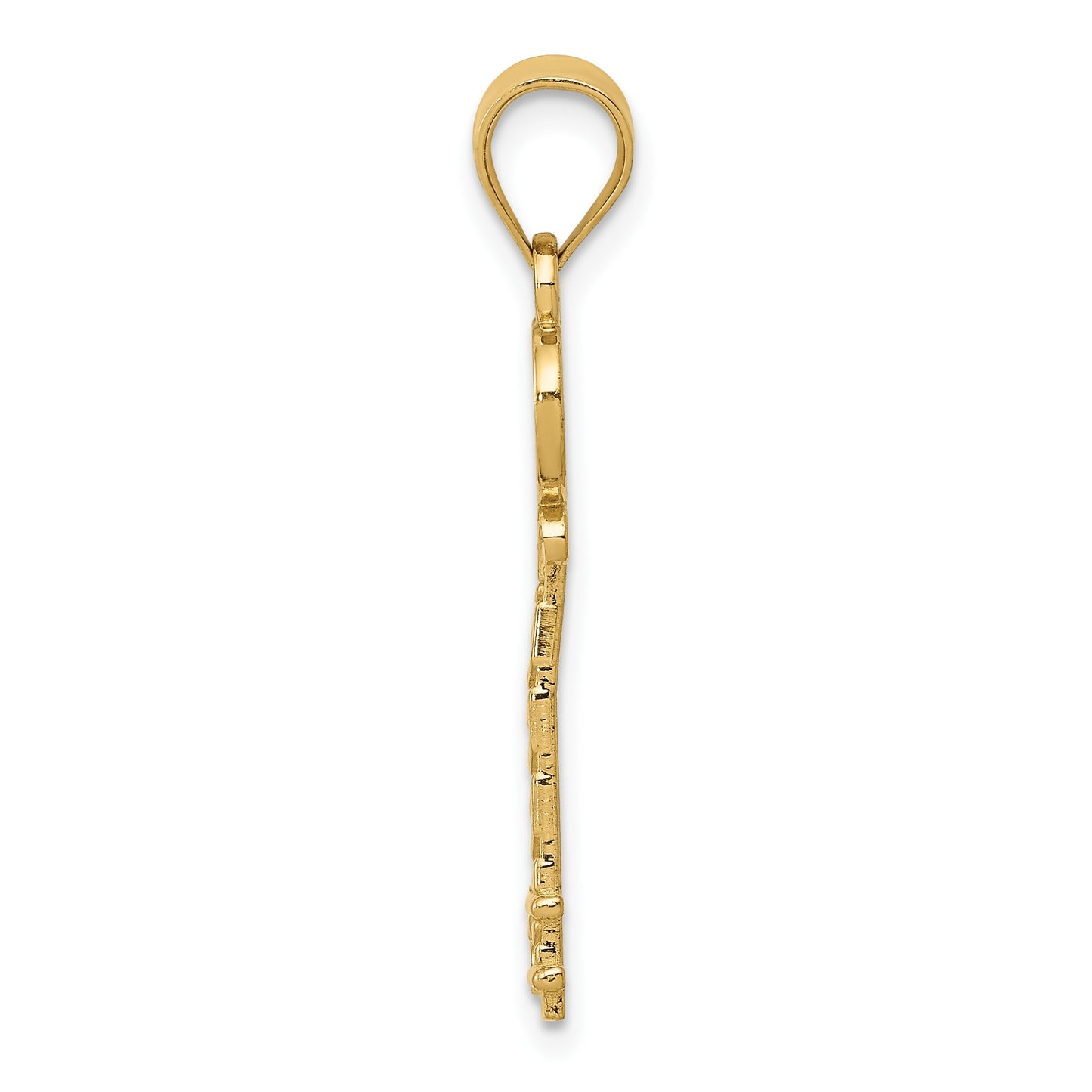 14k Diamond-cut Key Pendant