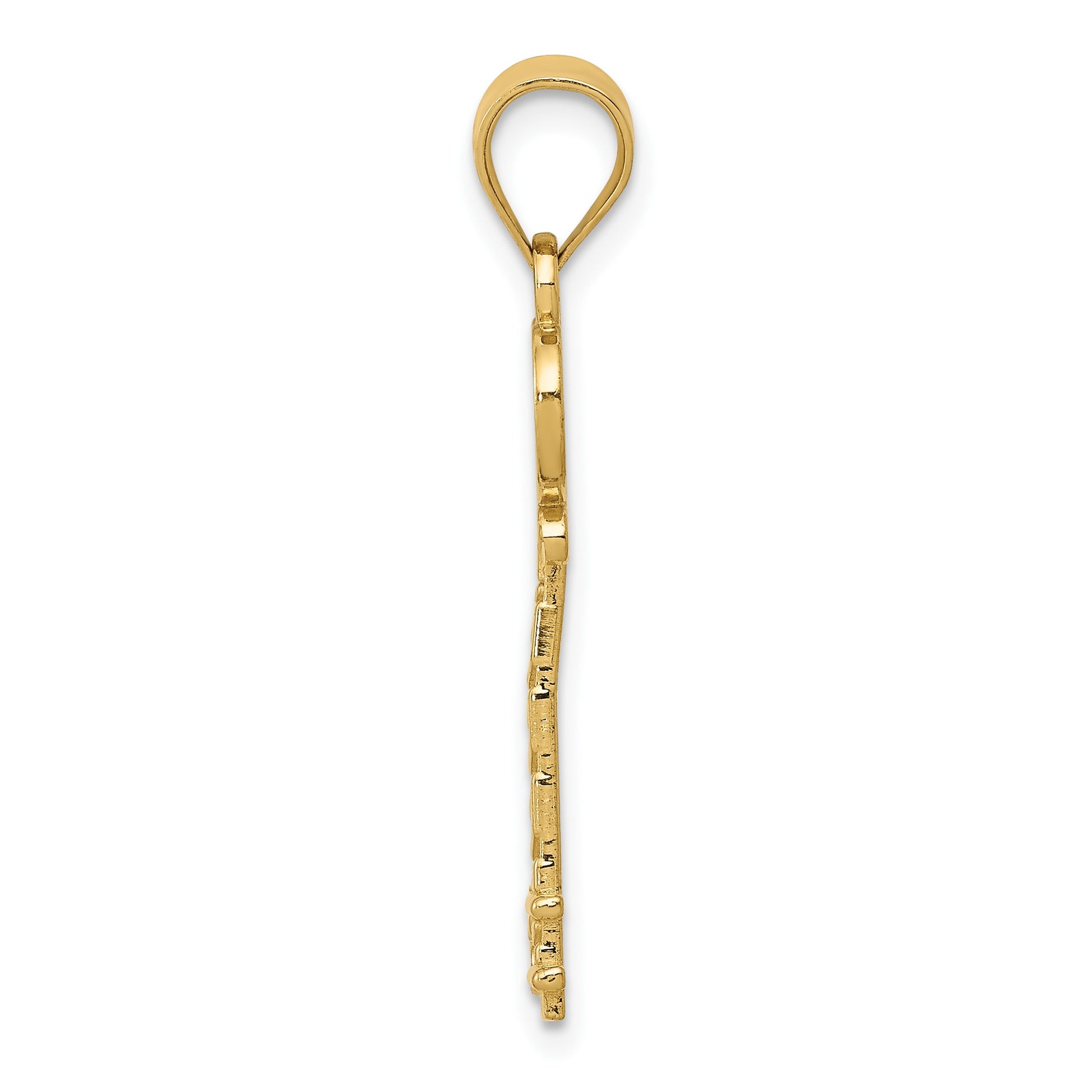 14k Diamond-cut Key Pendant
