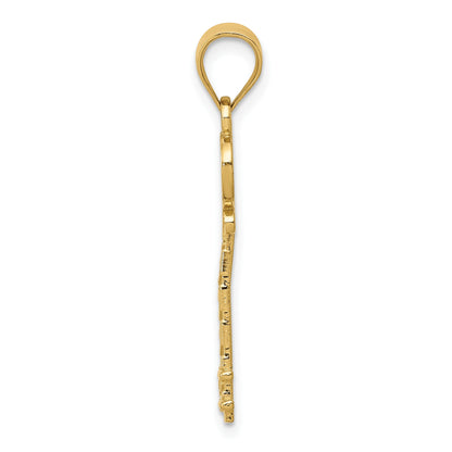 14k Diamond-cut Key Pendant