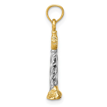 14K with White Rhodium 3-D St. Augustine Lighthouse Pendant