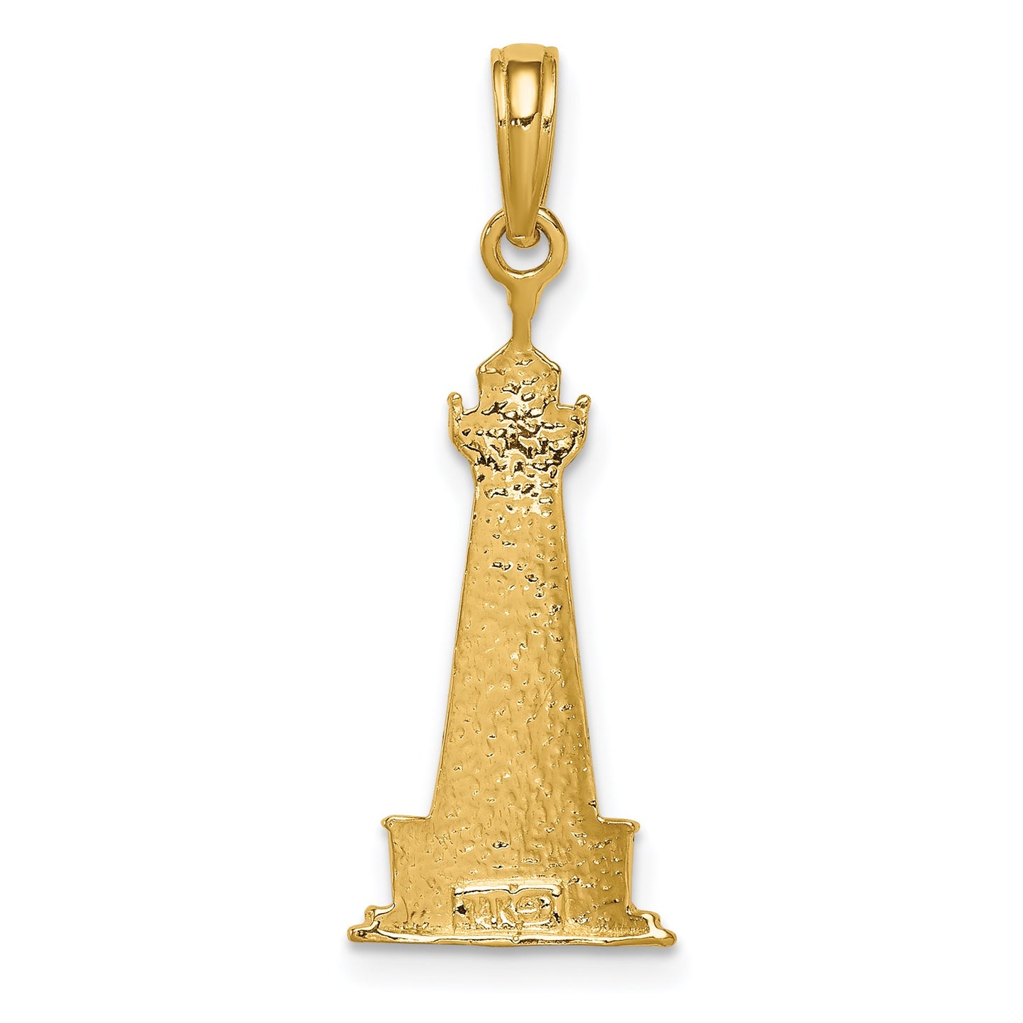 14K and White Rhodium Cape Hatteras Lighthouse Pendant