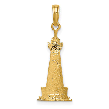 14K and White Rhodium Cape Hatteras Lighthouse Pendant