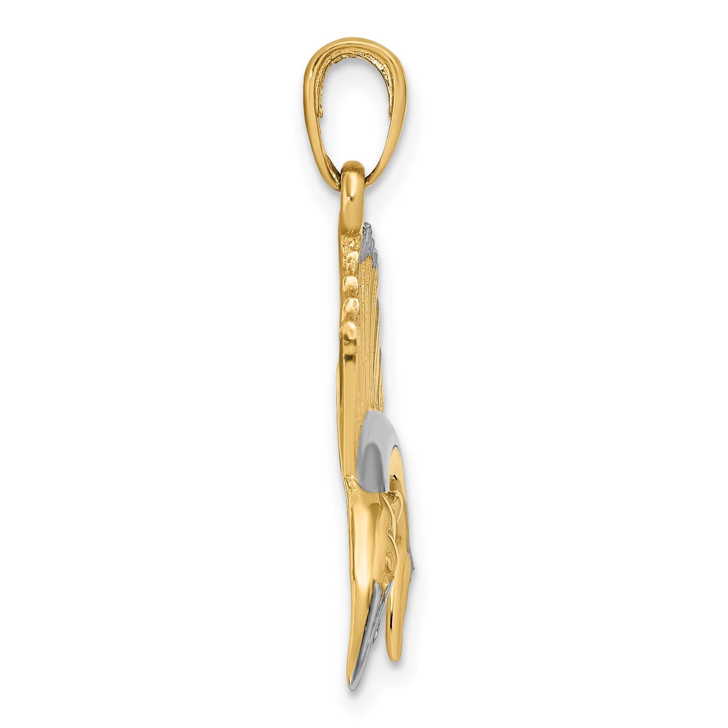 14K and White Rhodium Sailfish Pendant