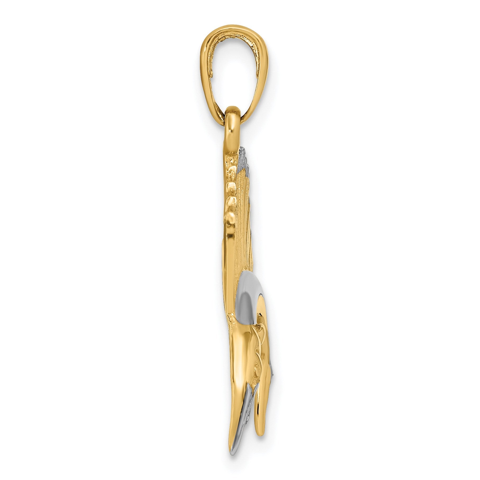 14K and White Rhodium Sailfish Pendant