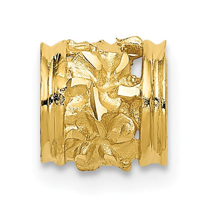 14k Diamond-cut Mini Plumeria Barrel Slide