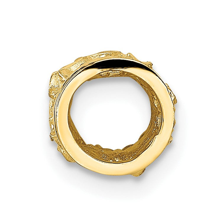 14k Diamond-cut Mini Plumeria Barrel Slide